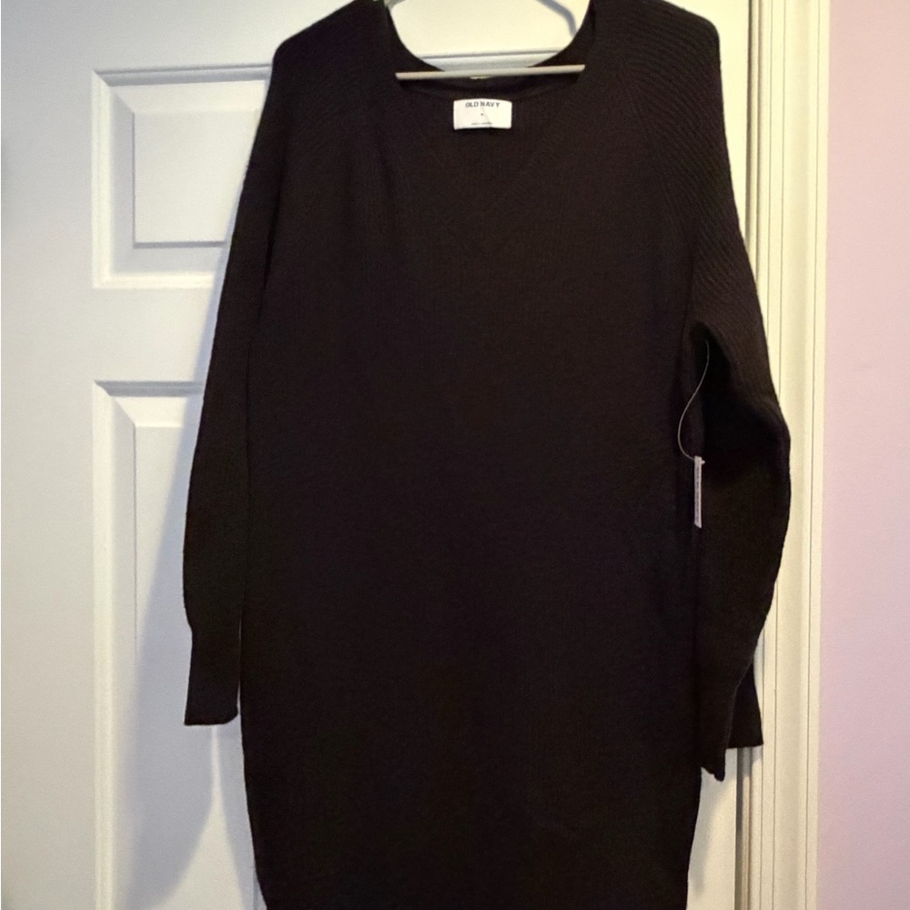 Old Navy Black Knit V-Neck Dress